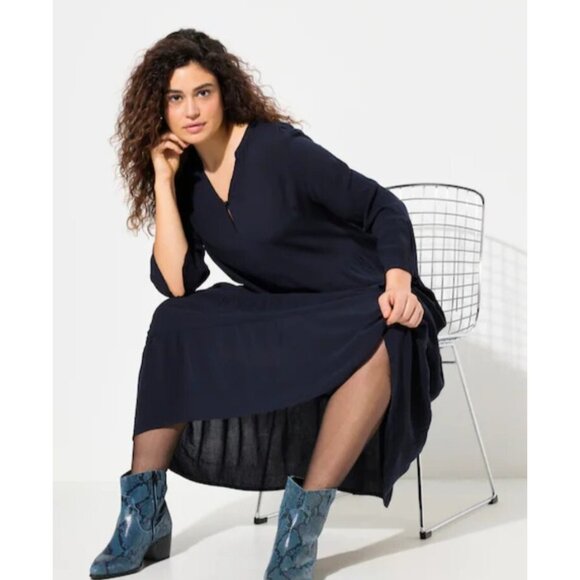 J.Jill Split Neck 3/4 Sleeve A-Line Dress Size XL tall - Picture 2 of 14